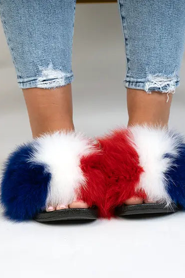Red/White/Blue Fox Slippers