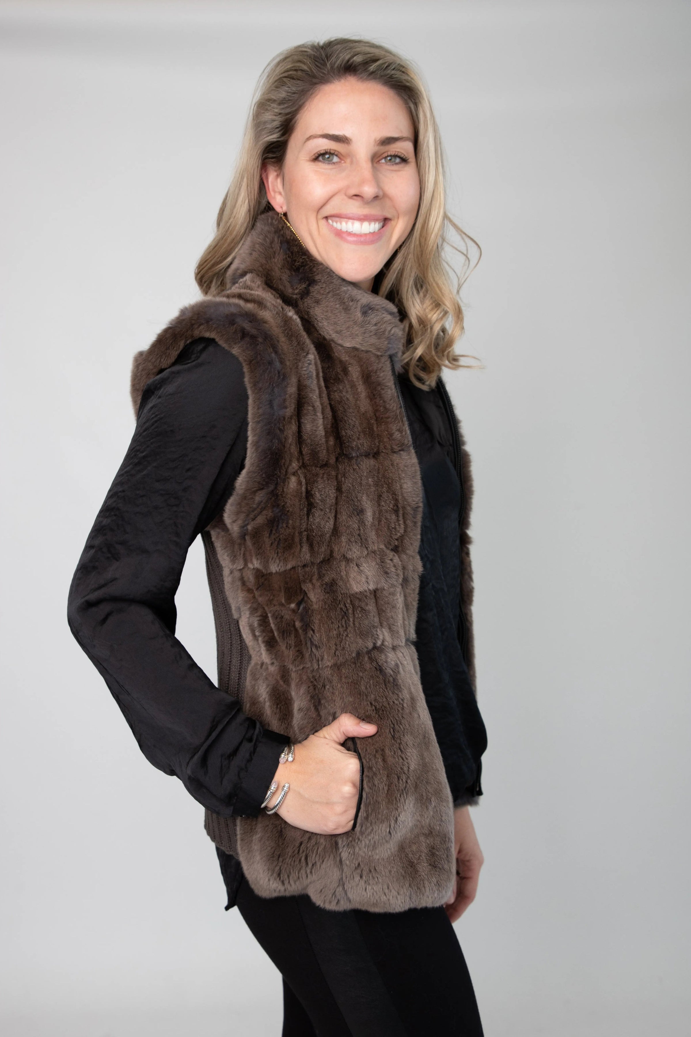 Charcoal/Brown Rexx Reversible Vest