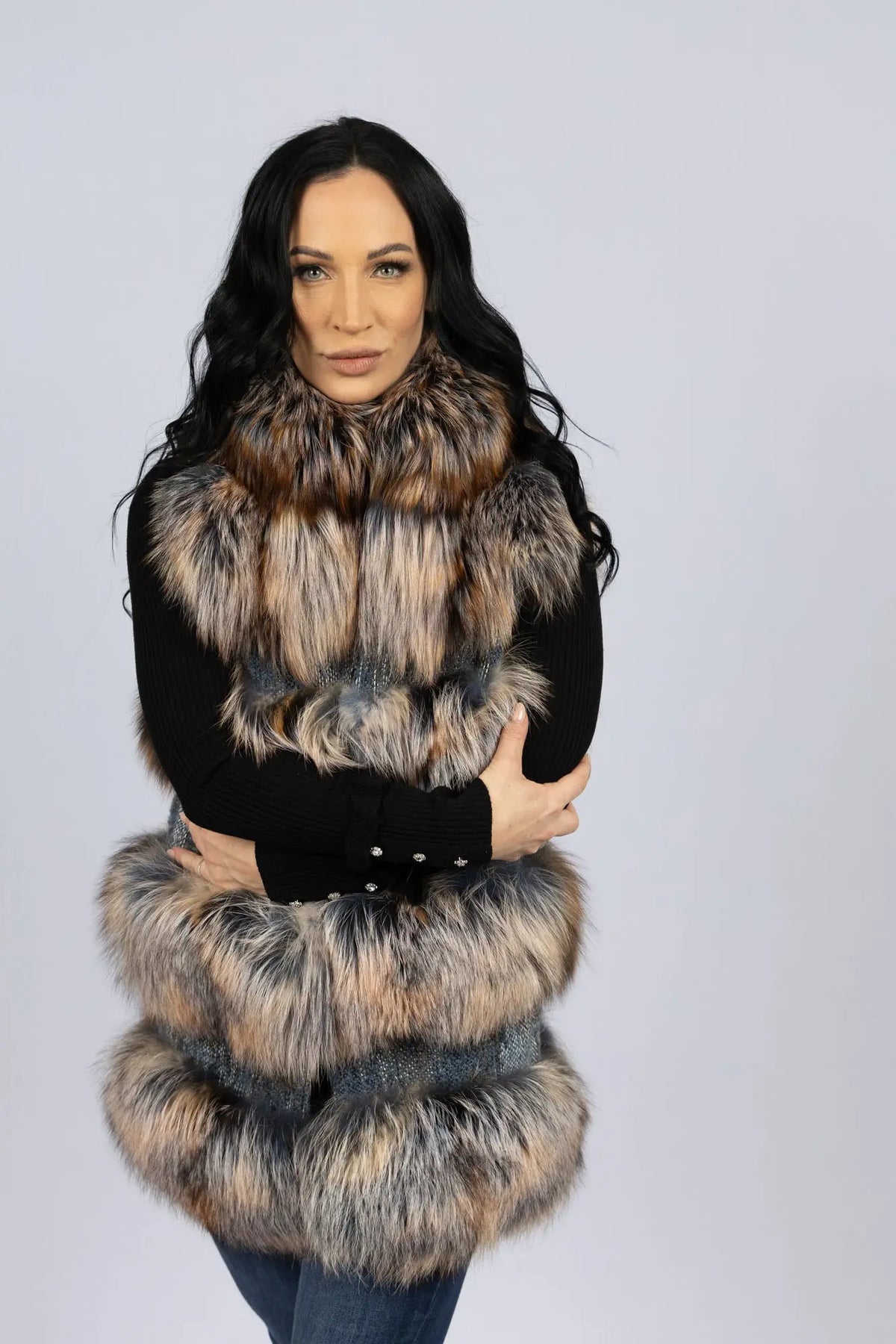 Amber Pink Fox & Fabric Vest