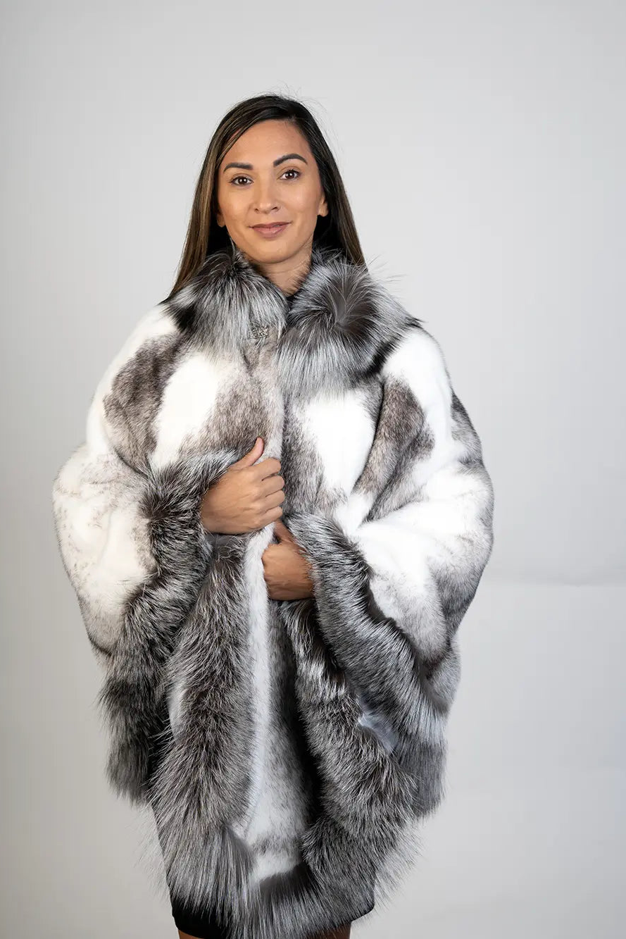 Silver fox mink coat clearance