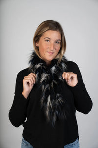 Dyed Blue Fox Pelt Scarf