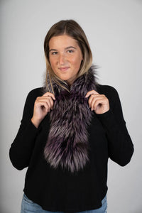 Dyed Purple Fox Pelt Scarf