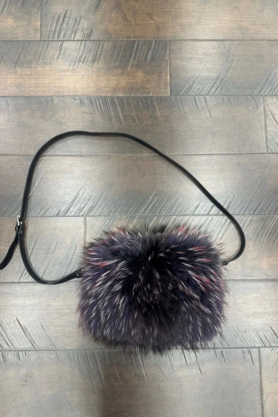 Dyed Silver Fox Shoulder Bag