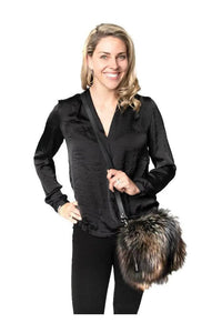 Dyed Silver Fox Shoulder Bag