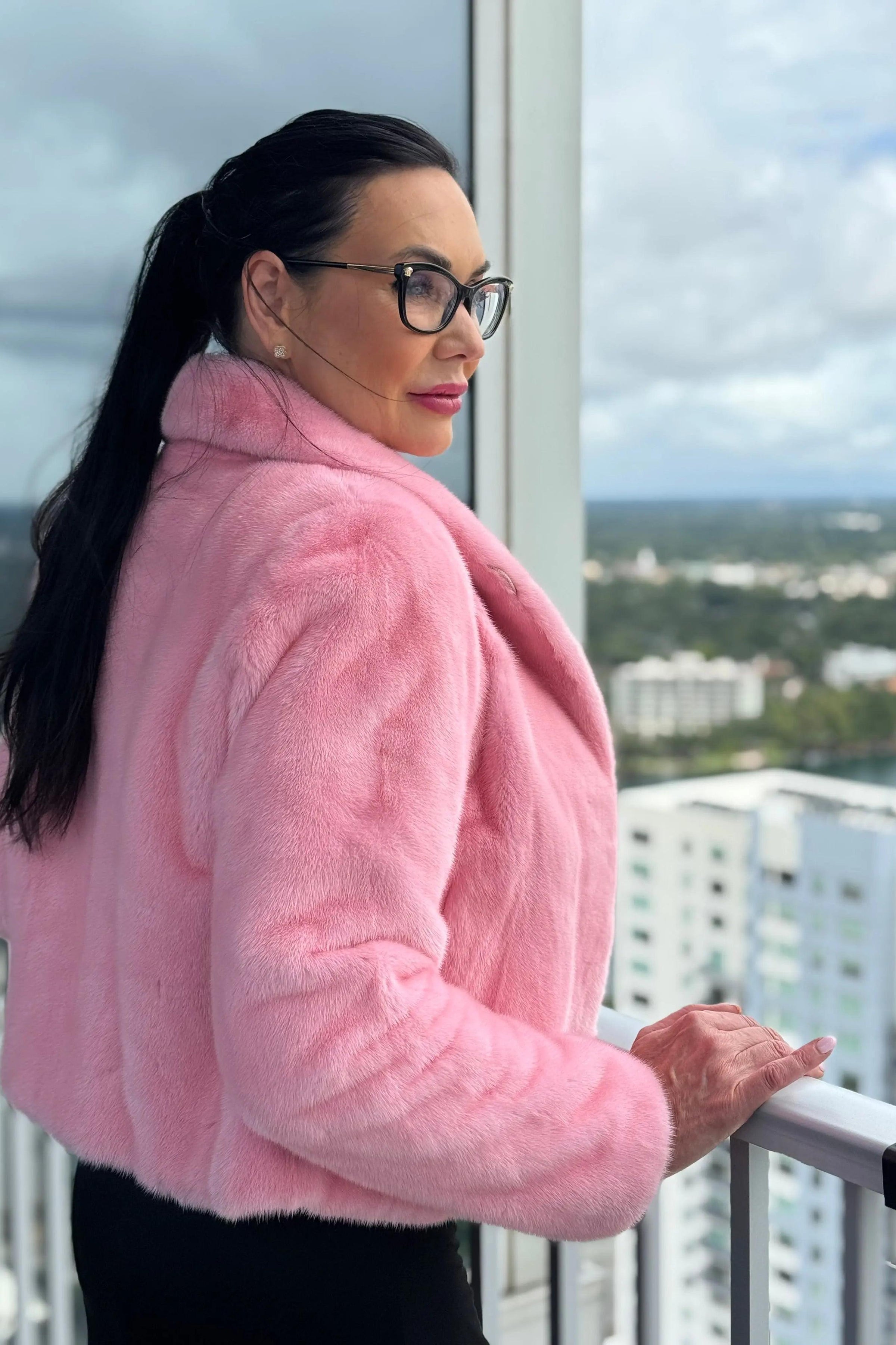 Glam Pink Mink Bolero Jacket