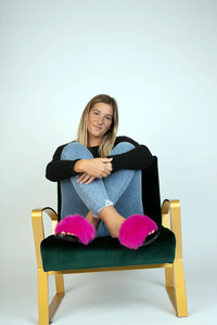 Hot Pink Fox Slippers