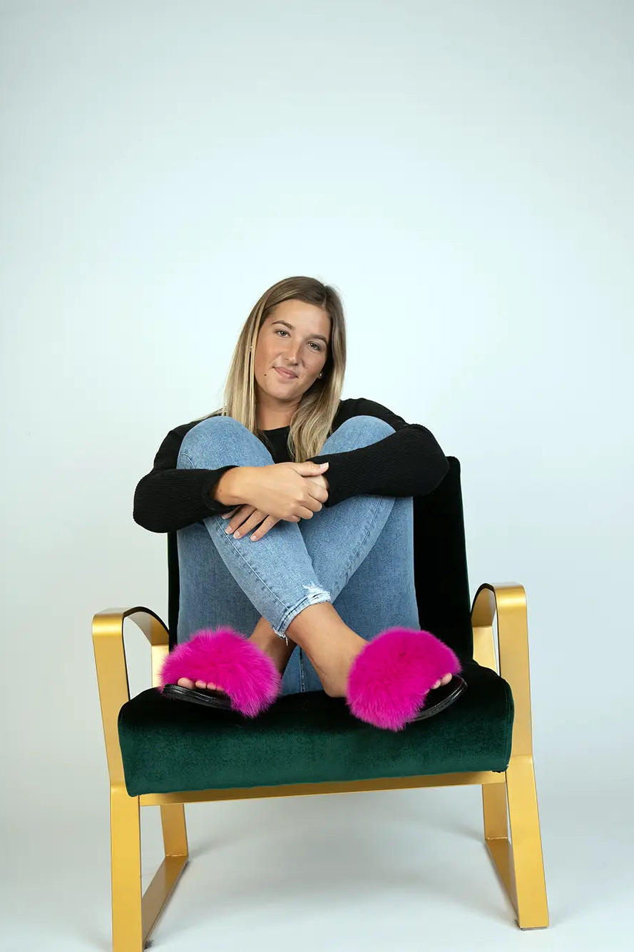 Hot Pink Fox Slippers