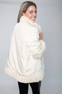 Ivory Sheared Mink Reversible Jacket with Rexx Rabbit Trim