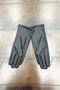 Leather Gloves with Bow Detail