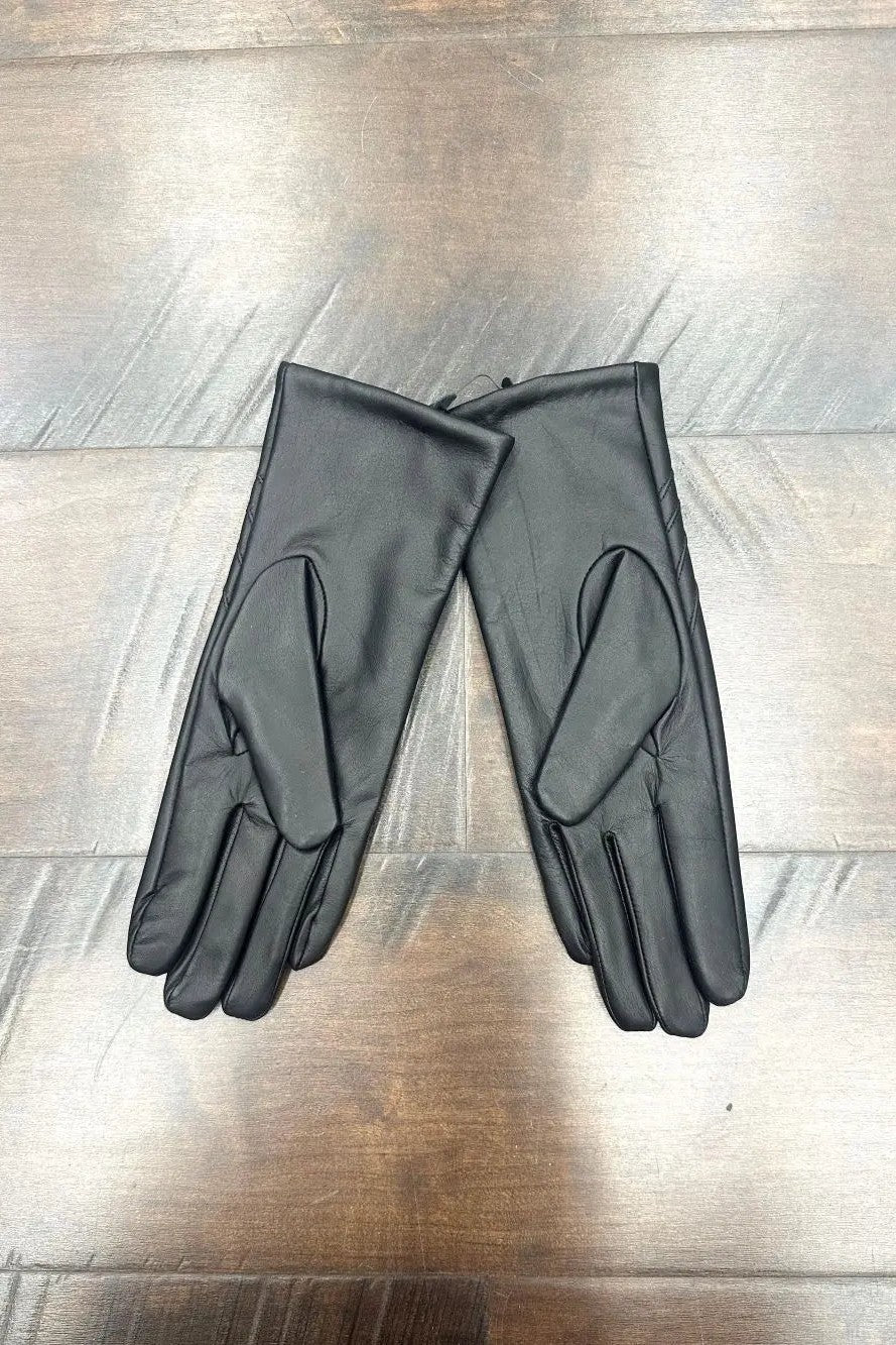 Leather Gloves with Bow Detail