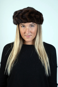 Mahogany Beaded Mink Headband