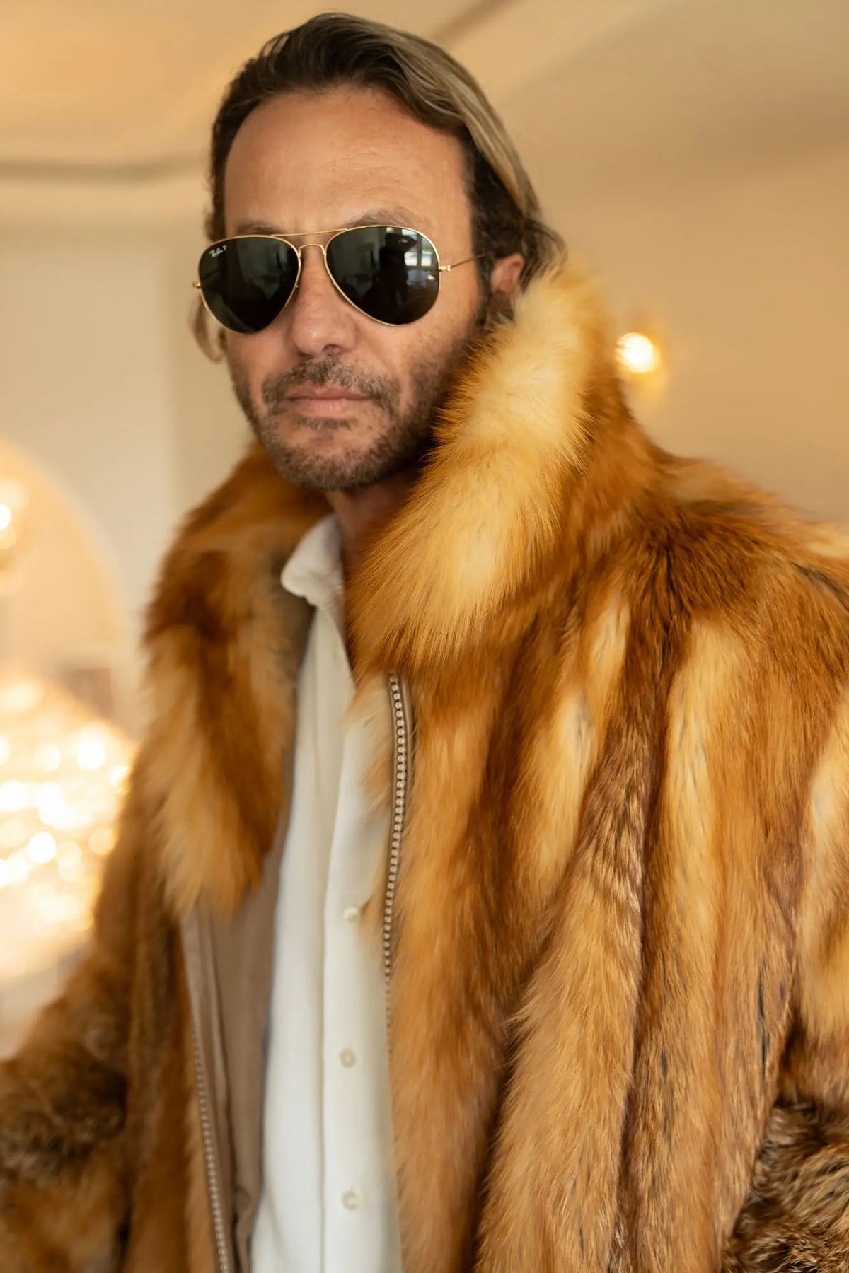 Men's Red Fox Bomber Jacket