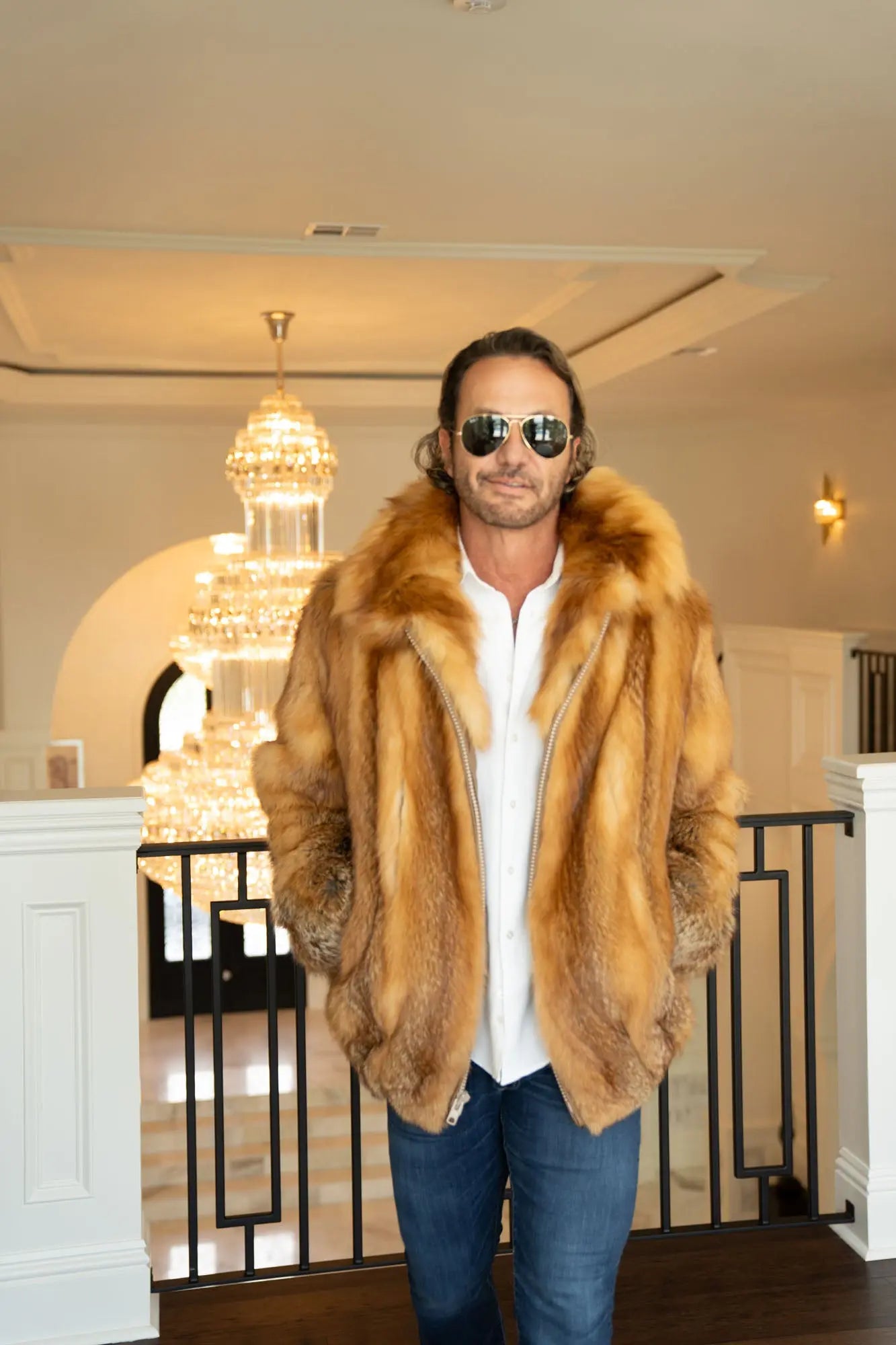Men's Red Fox Bomber Jacket
