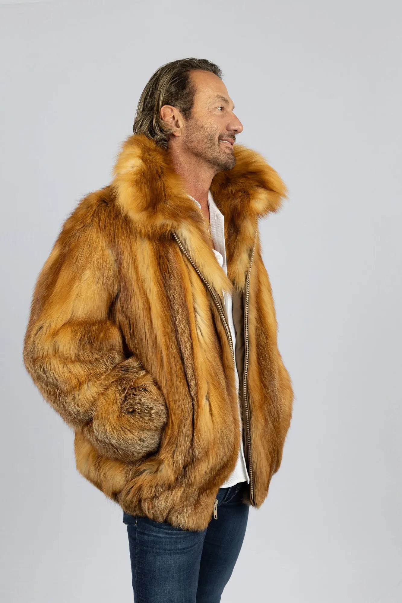 Men's Red Fox Bomber Jacket