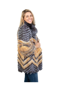 Natural Silver Fox & Red Fox Chevron Stroller