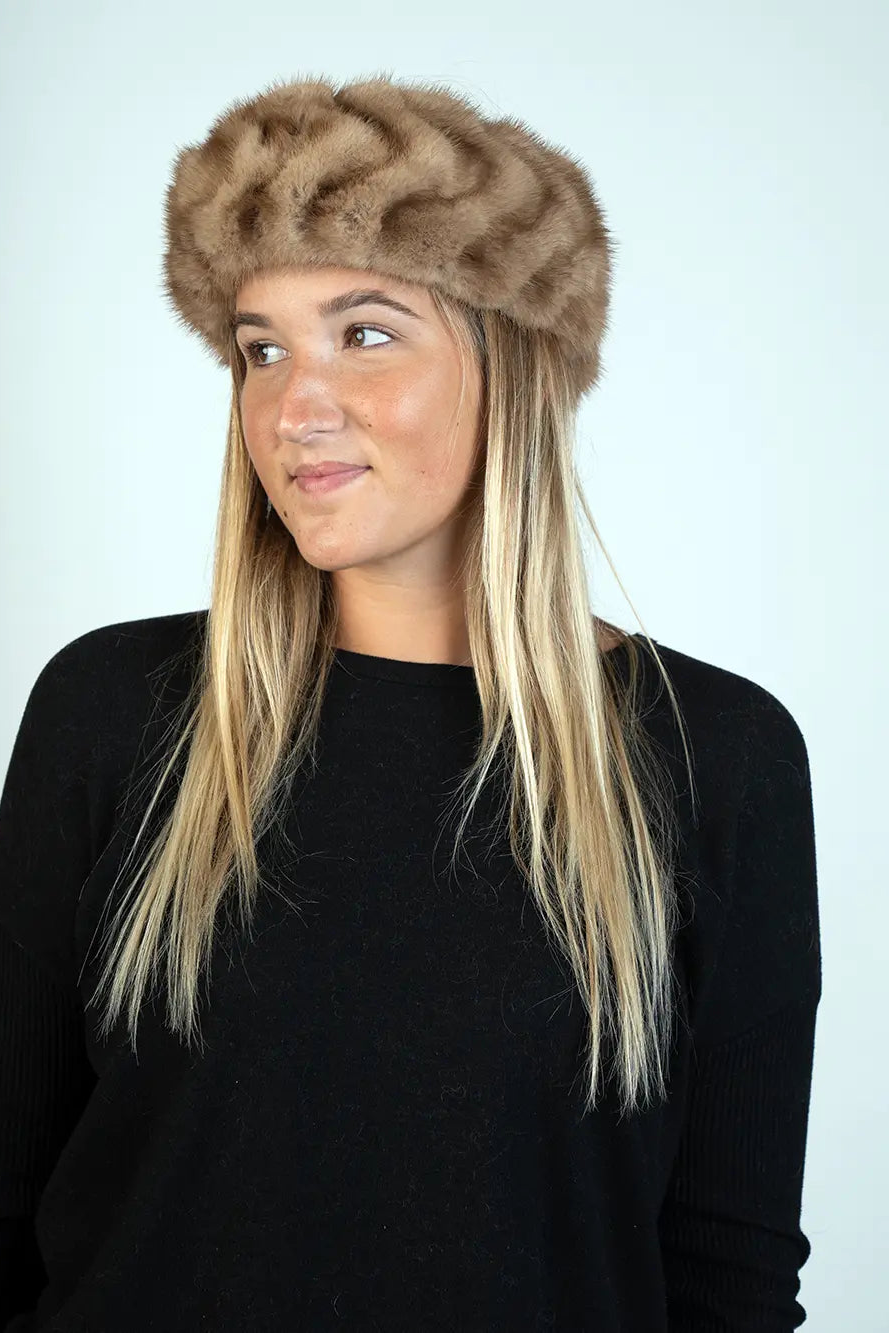Pastel Beaded Mink Headband