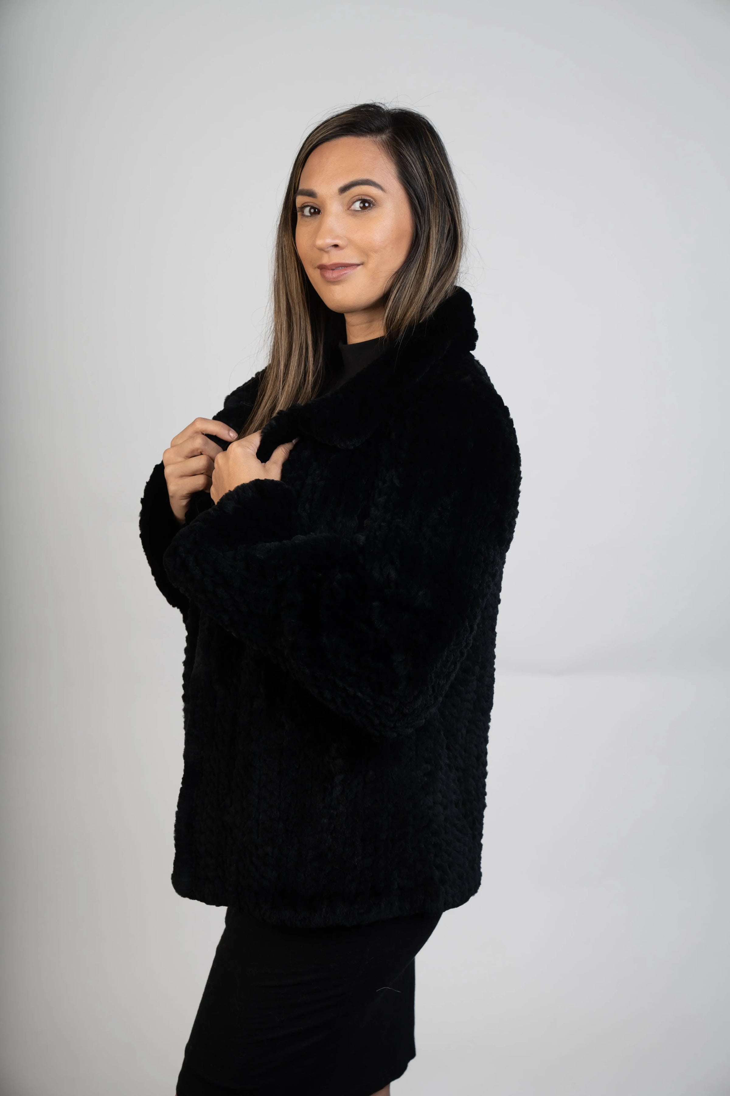 Patty 24" Knitted Rex Rabbit Jacket