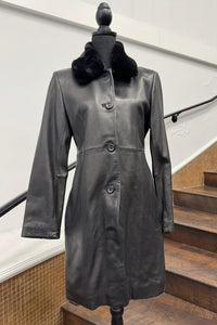 Vintage Black Leather Coat