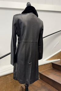 Vintage Black Leather Coat