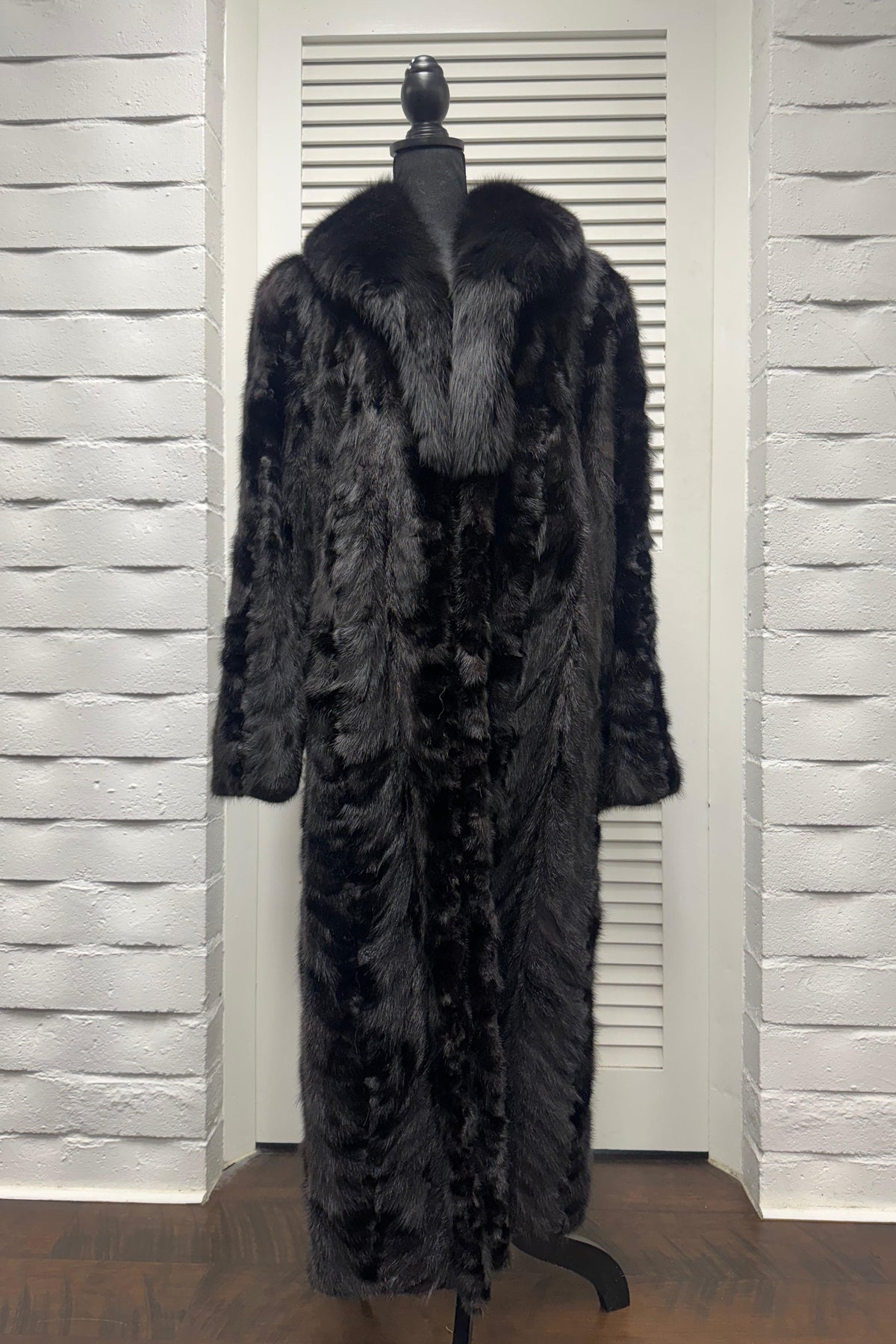 Vintage Black Pieced Mink Coat