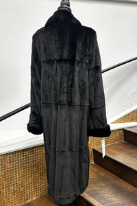 Vintage Black Sheared Reversible Full Length Coat