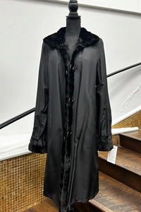 Vintage Black Sheared Reversible Full Length Coat