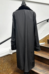 Vintage Black Sheared Reversible Full Length Coat