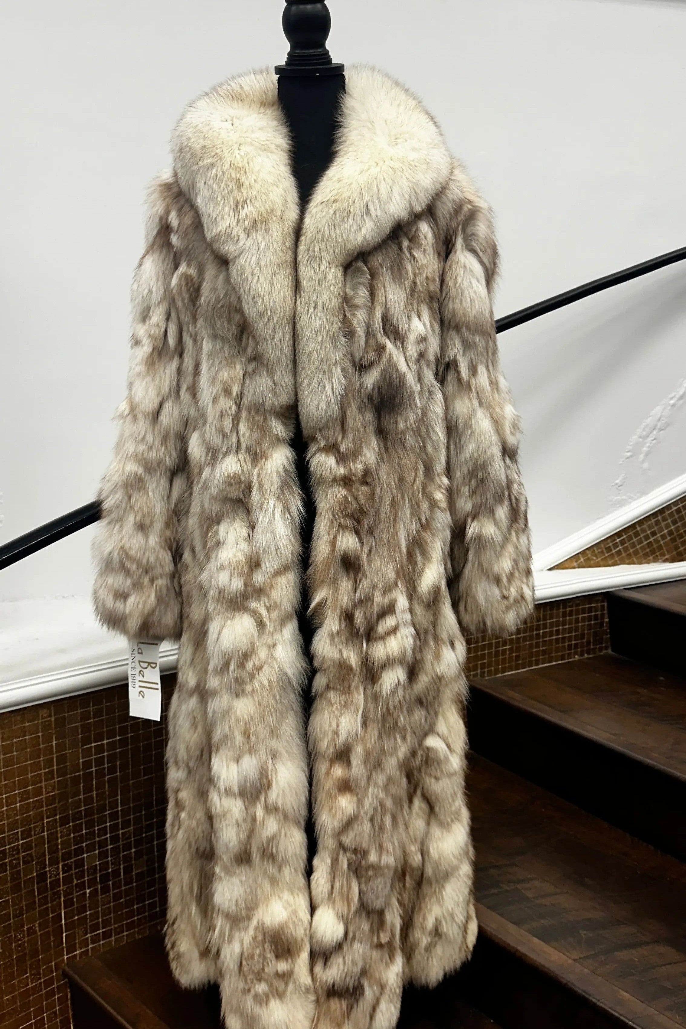 Vintage Blue Fox Pieced Full Length Coat