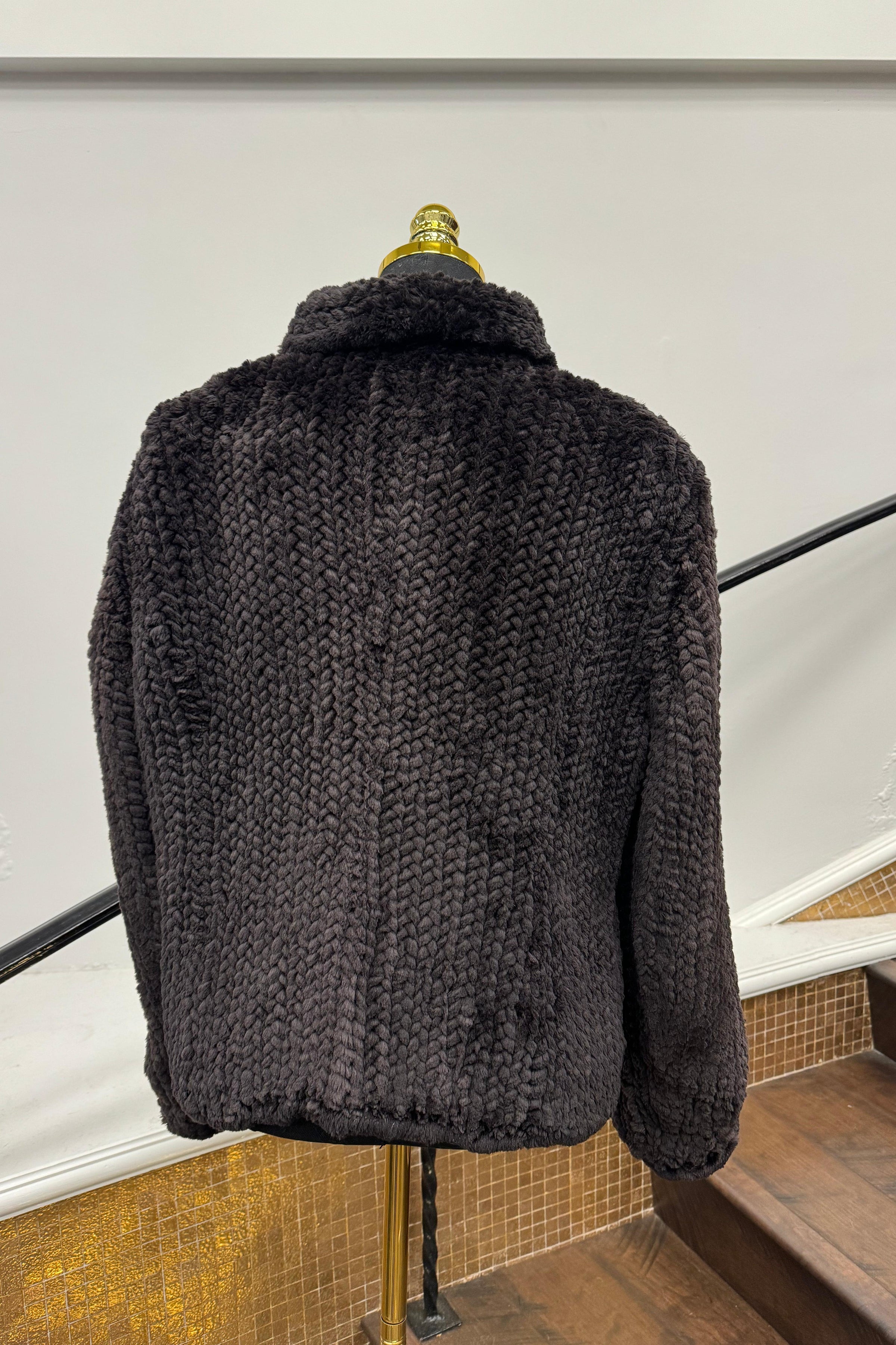 Vintage Brown Knitted Rex Jacket