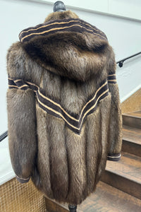 Vintage Brown Long Hair Beaver Parka