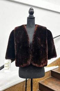 Vintage Brown Mouton Lamb Stole