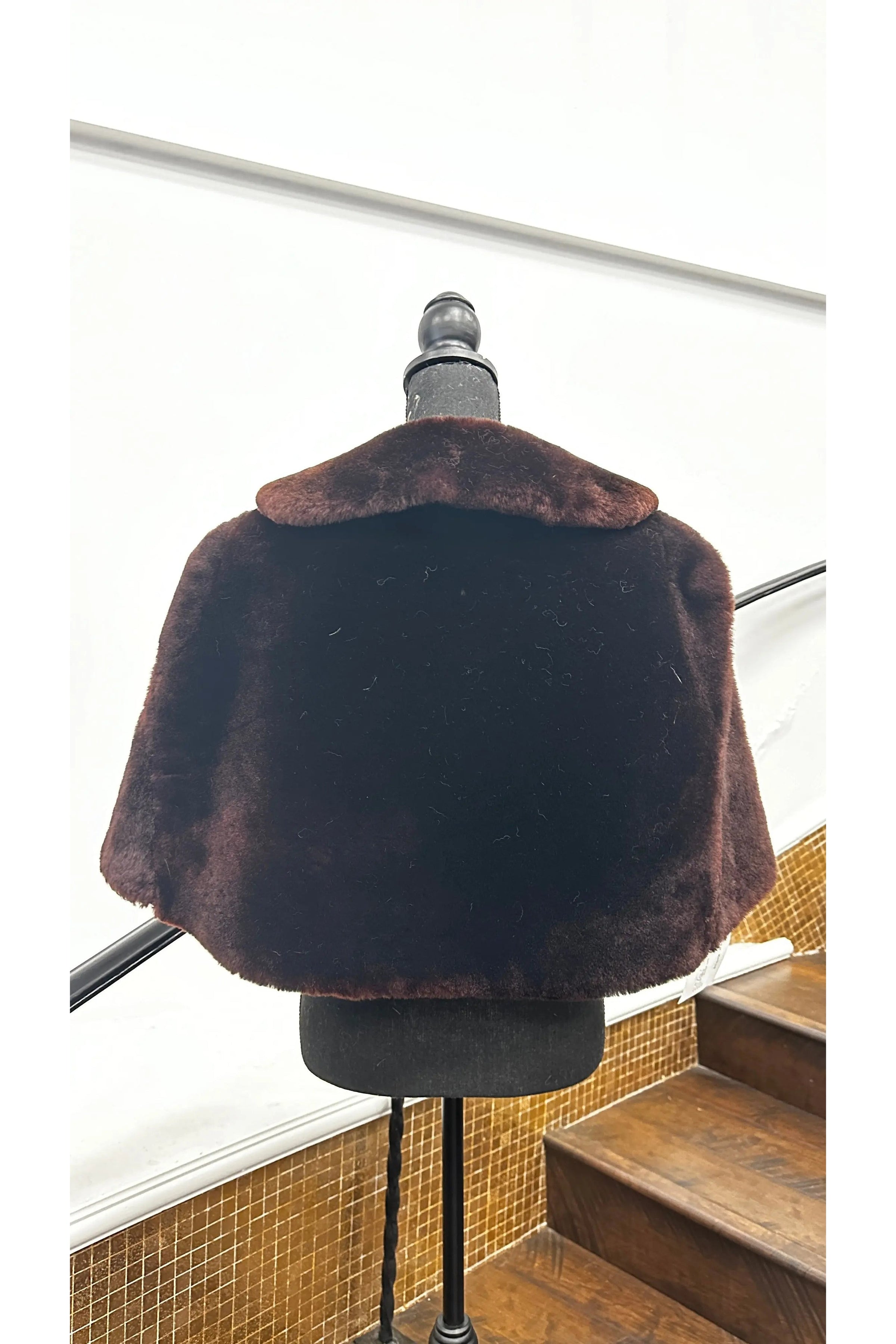 Vintage Brown Mouton Lamb Stole