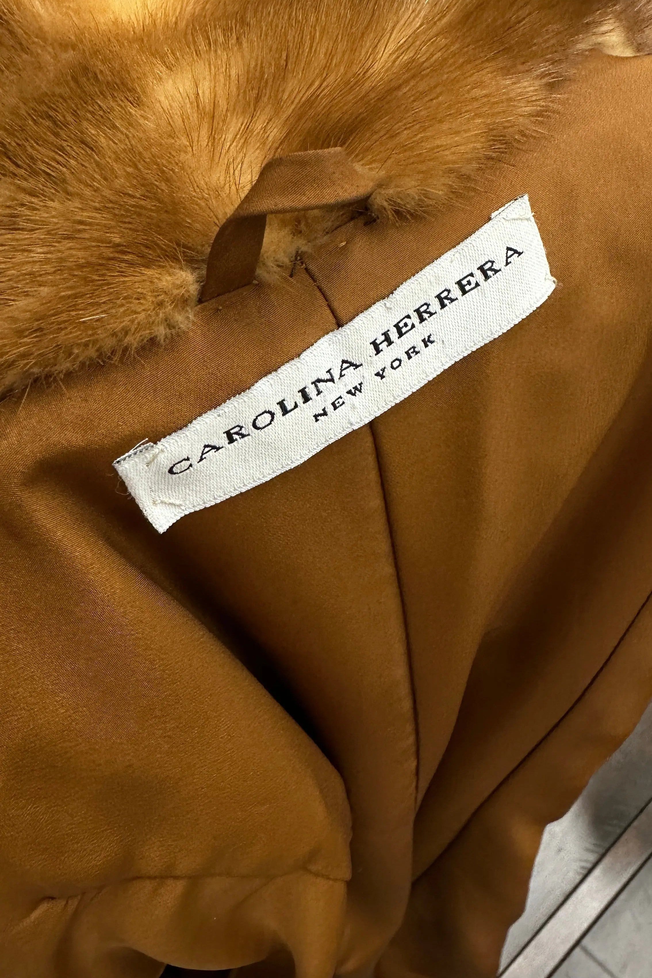 Vintage Carolina Herrera Whiskey Mink Coat