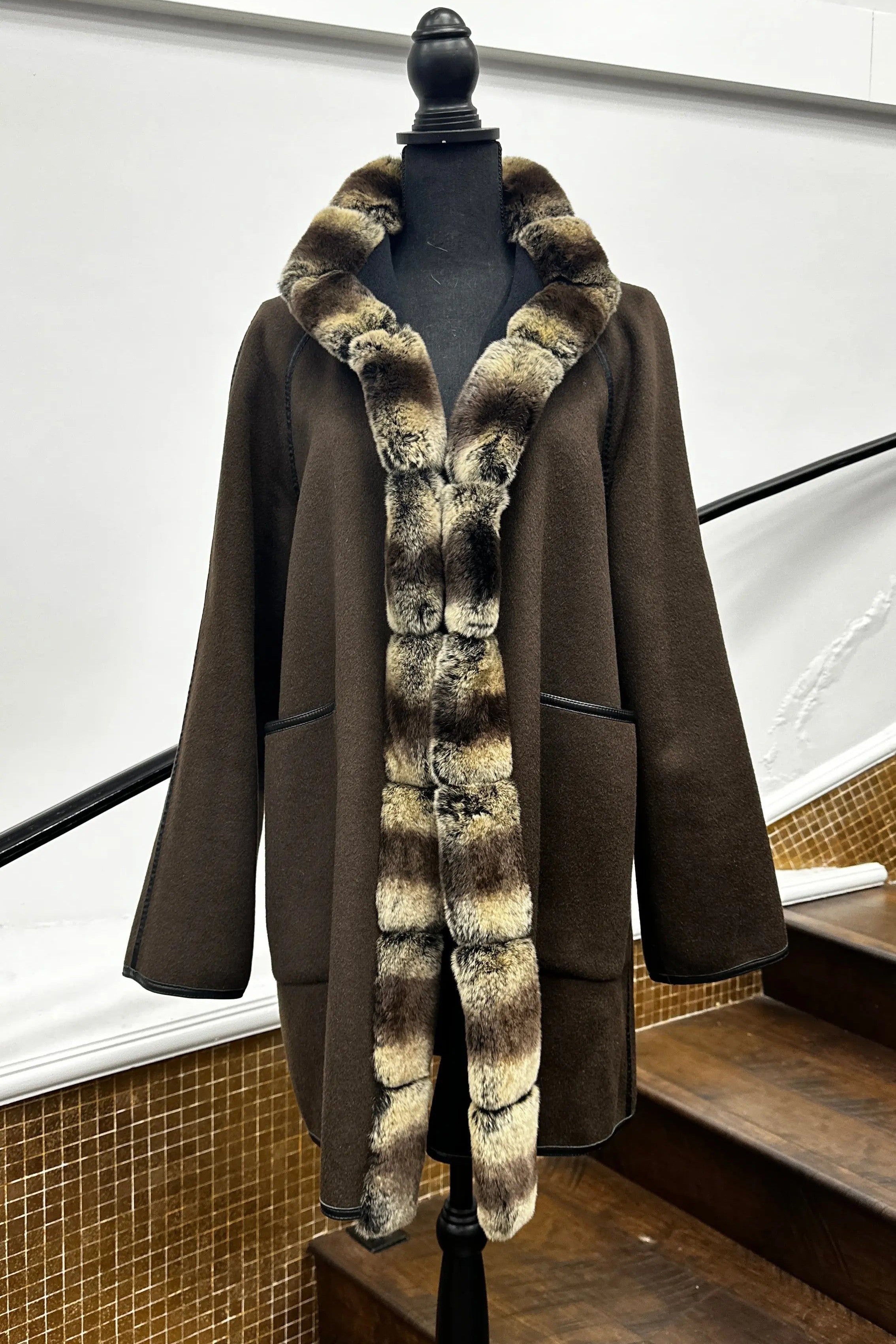 Vintage Double Faced Cashmere with Rex Collar Reversible