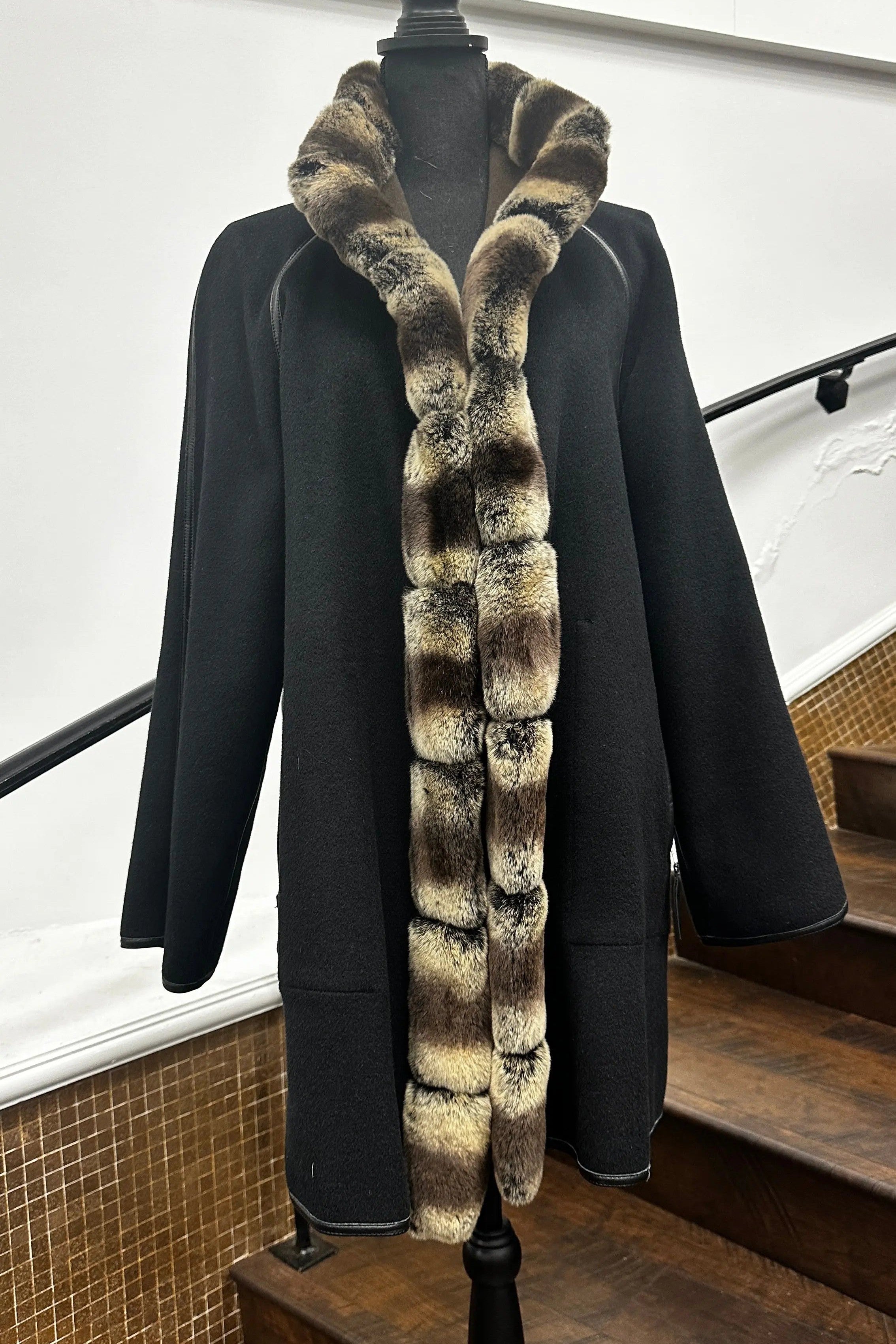 Vintage Double Faced Cashmere with Rex Collar Reversible