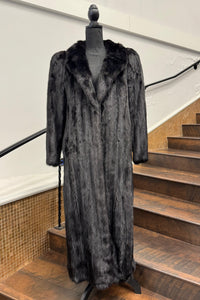 Vintage Dyed Black Full Length Mink Coat
