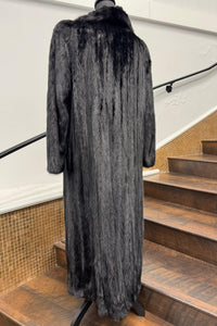 Vintage Dyed Black Full Length Mink Coat