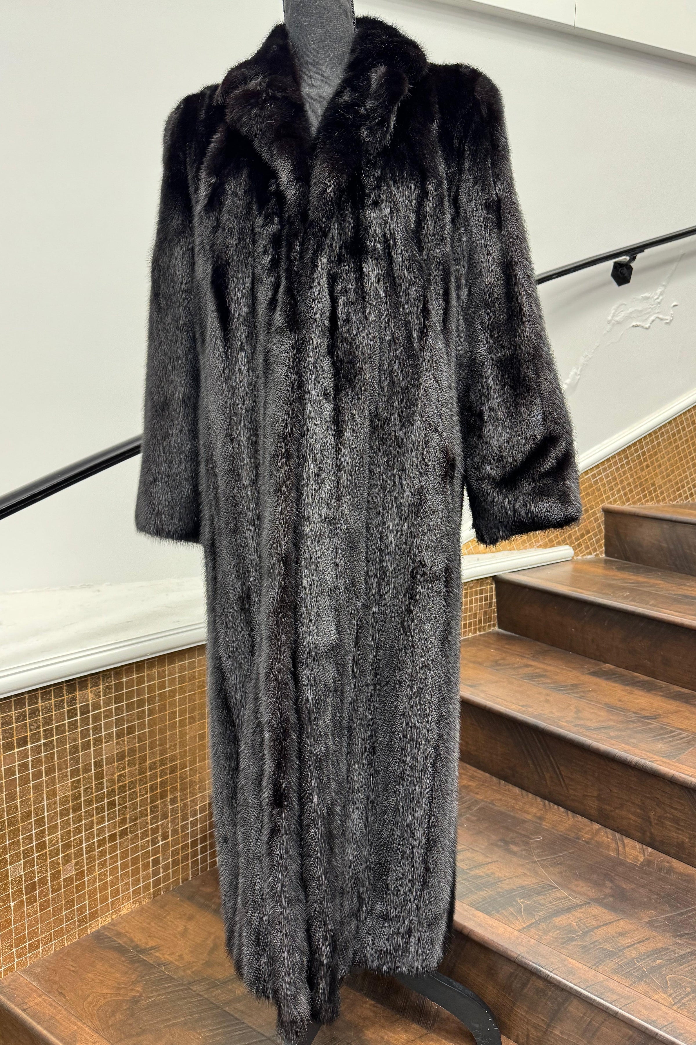 Vintage Dyed Black Mink Coat