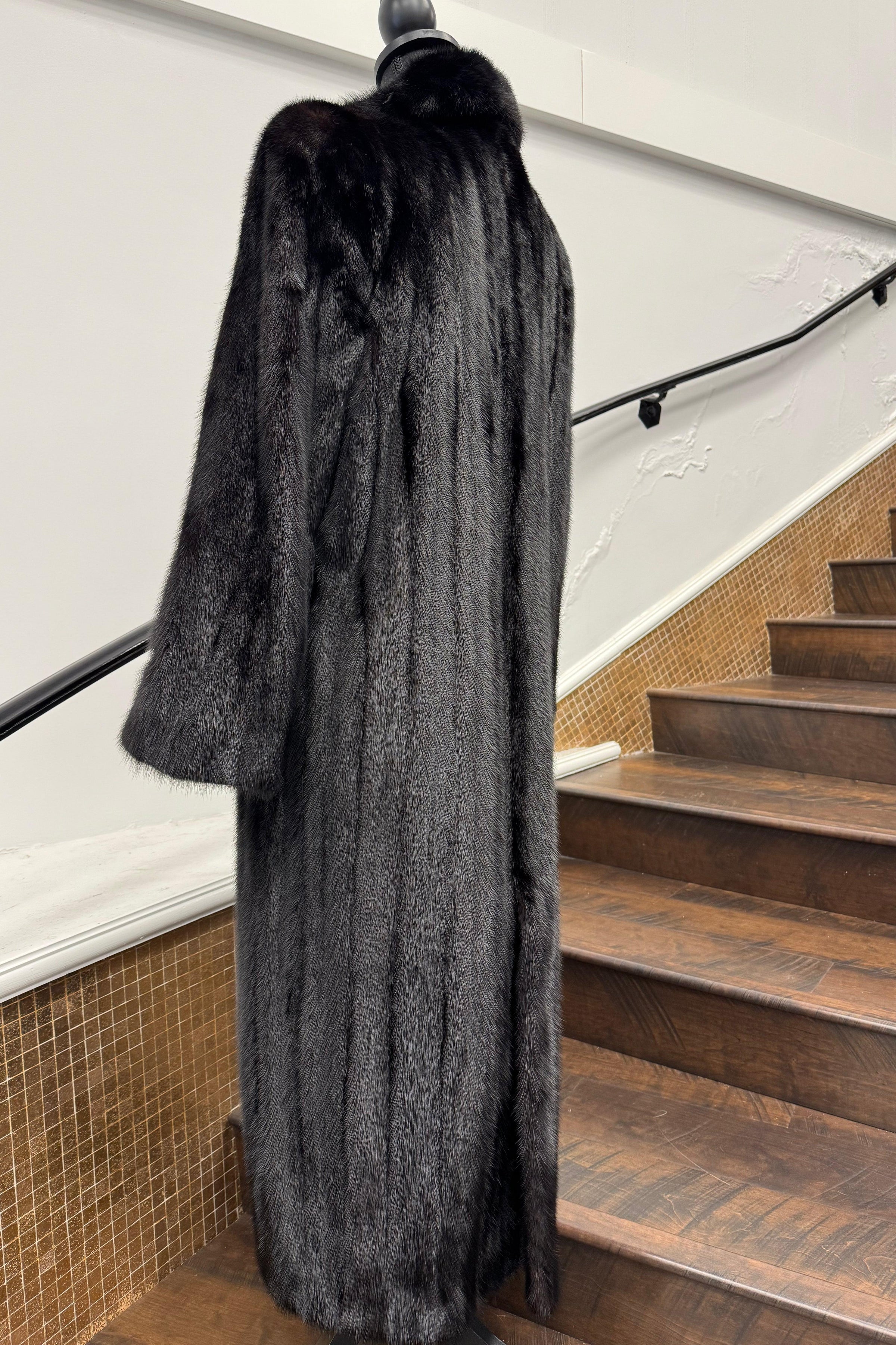 Vintage Dyed Black Mink Coat