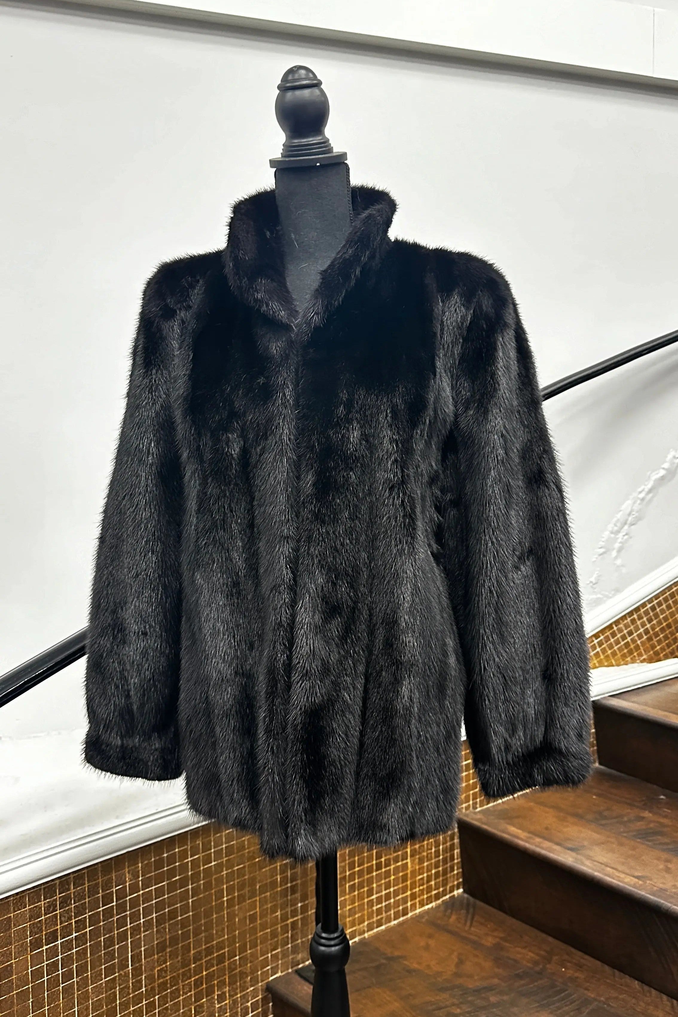 Vintage Dyed Black Mink Jacket