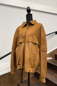 Vintage Imprinted Leather Jacket