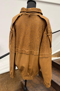 Vintage Imprinted Leather Jacket