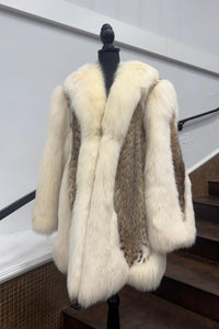 Vintage Lynx Jacket with White Fox Tuxedo and Sleeves
