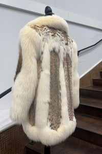 Vintage Lynx Jacket with White Fox Tuxedo and Sleeves