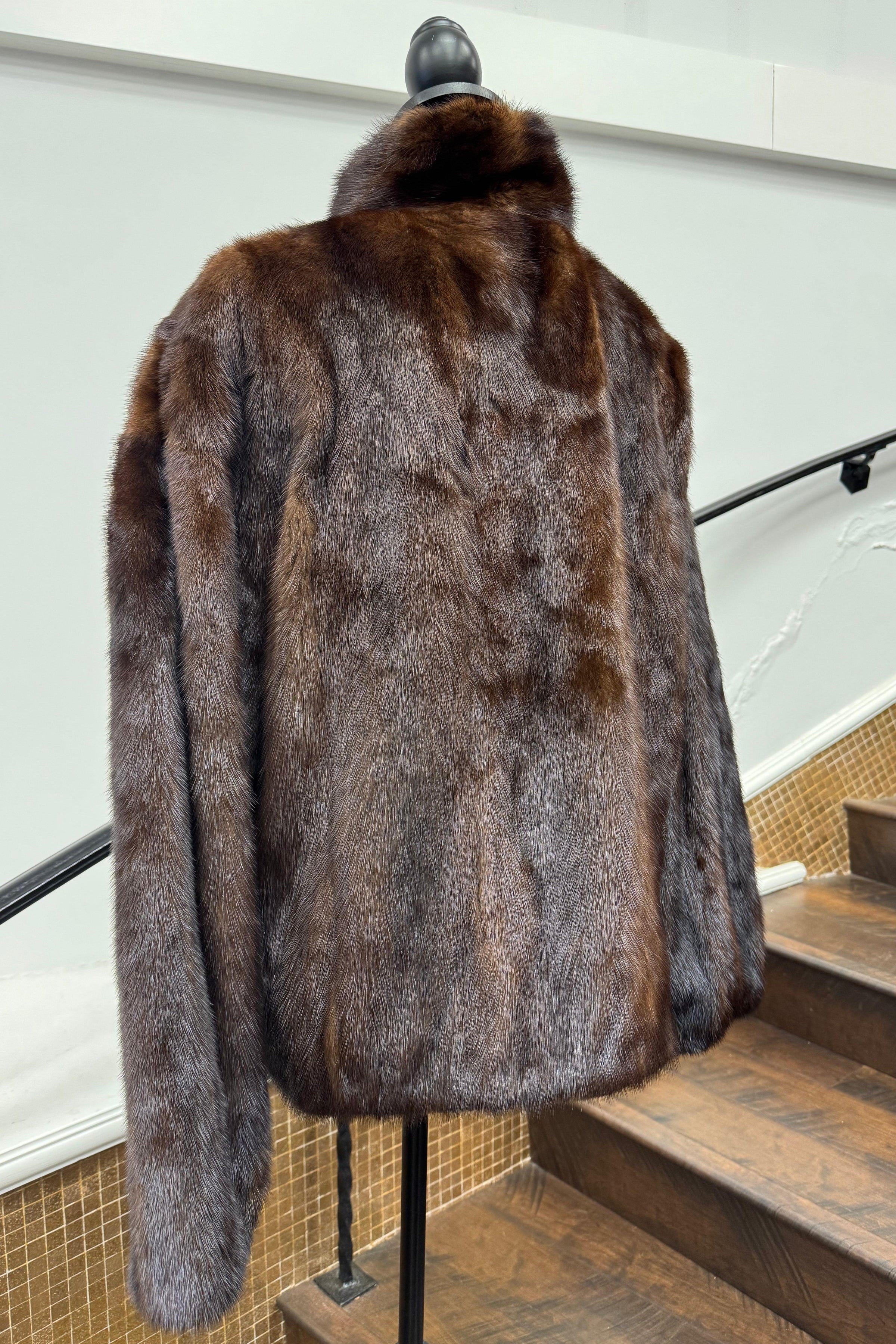 Vintage Mahogany Mink Bomber