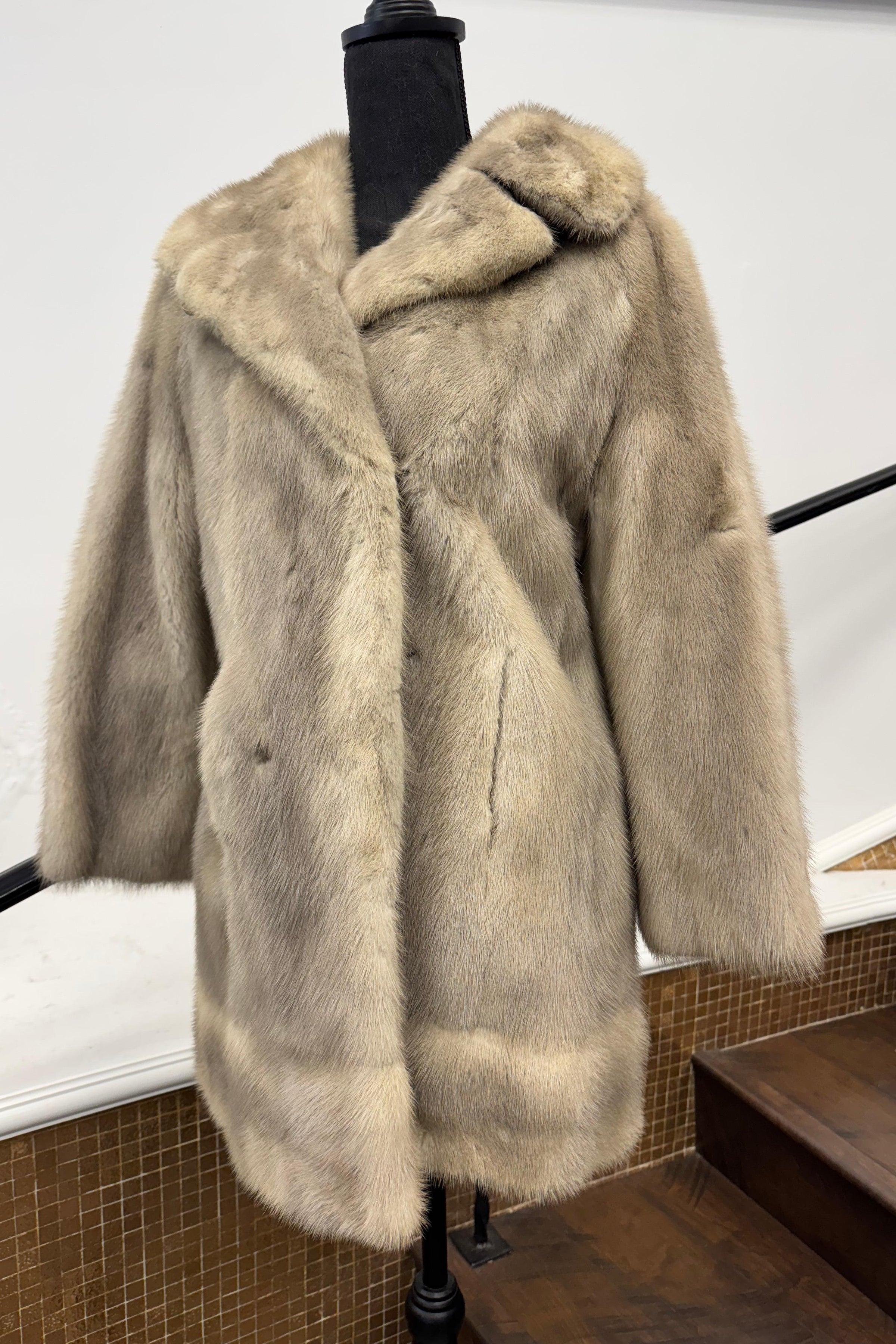 Vintage Oxidized Cerulean Mink Jacket