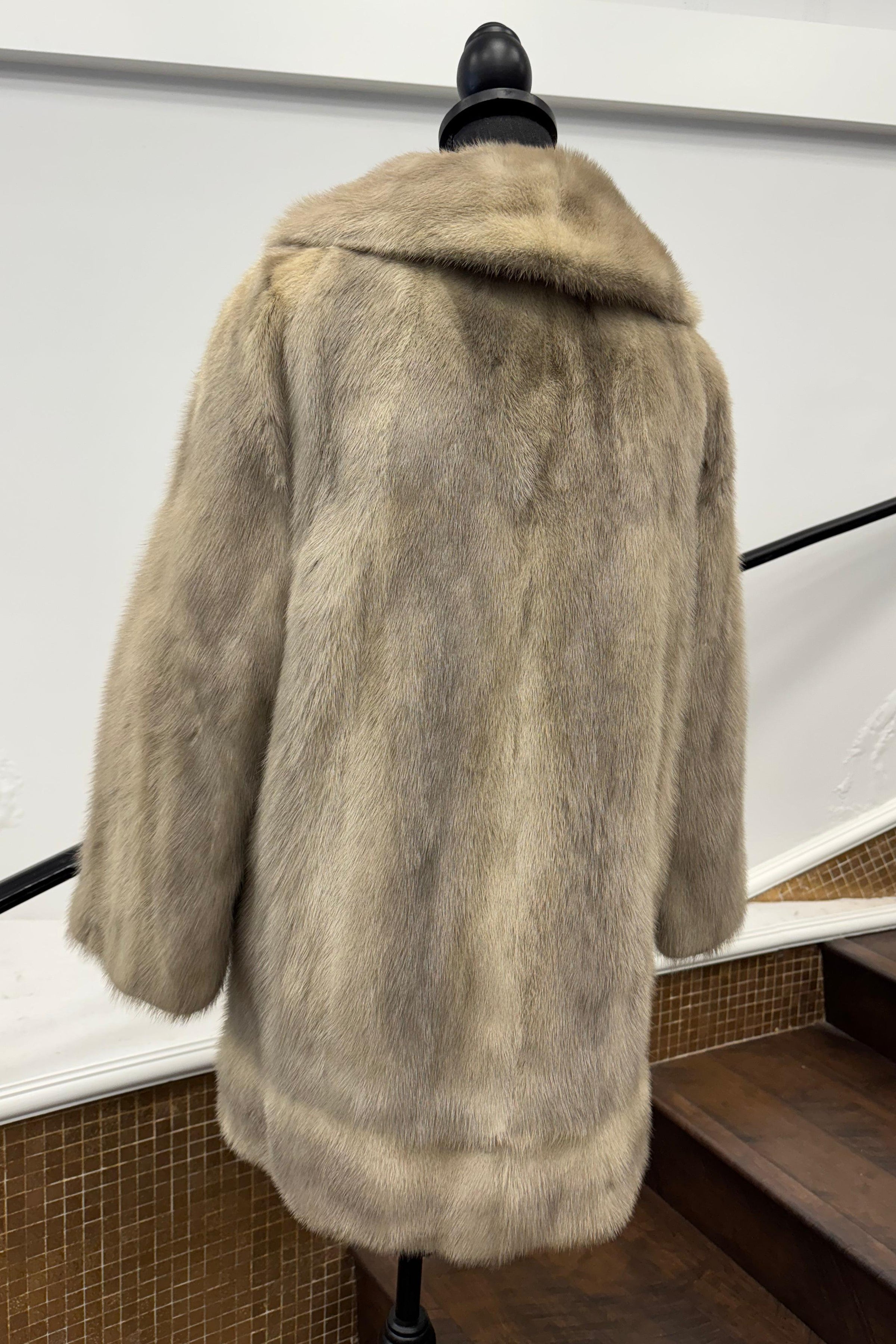 Vintage Oxidized Cerulean Mink Jacket