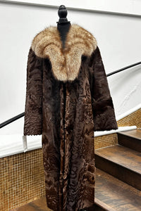 Vintage Polish Pony Coat with Blue Fox Collar