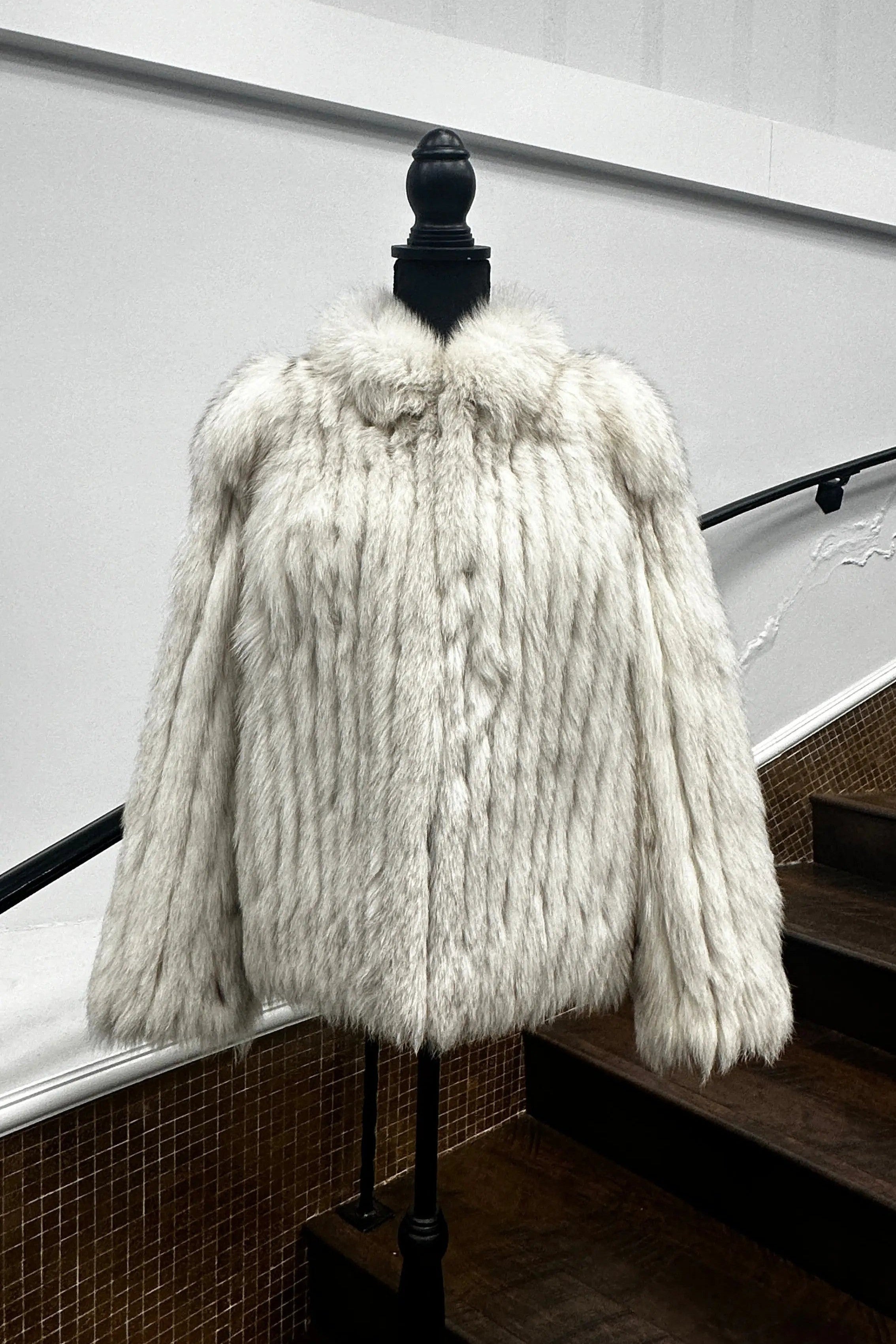 Vintage Ribbed Blue Fox Jacket