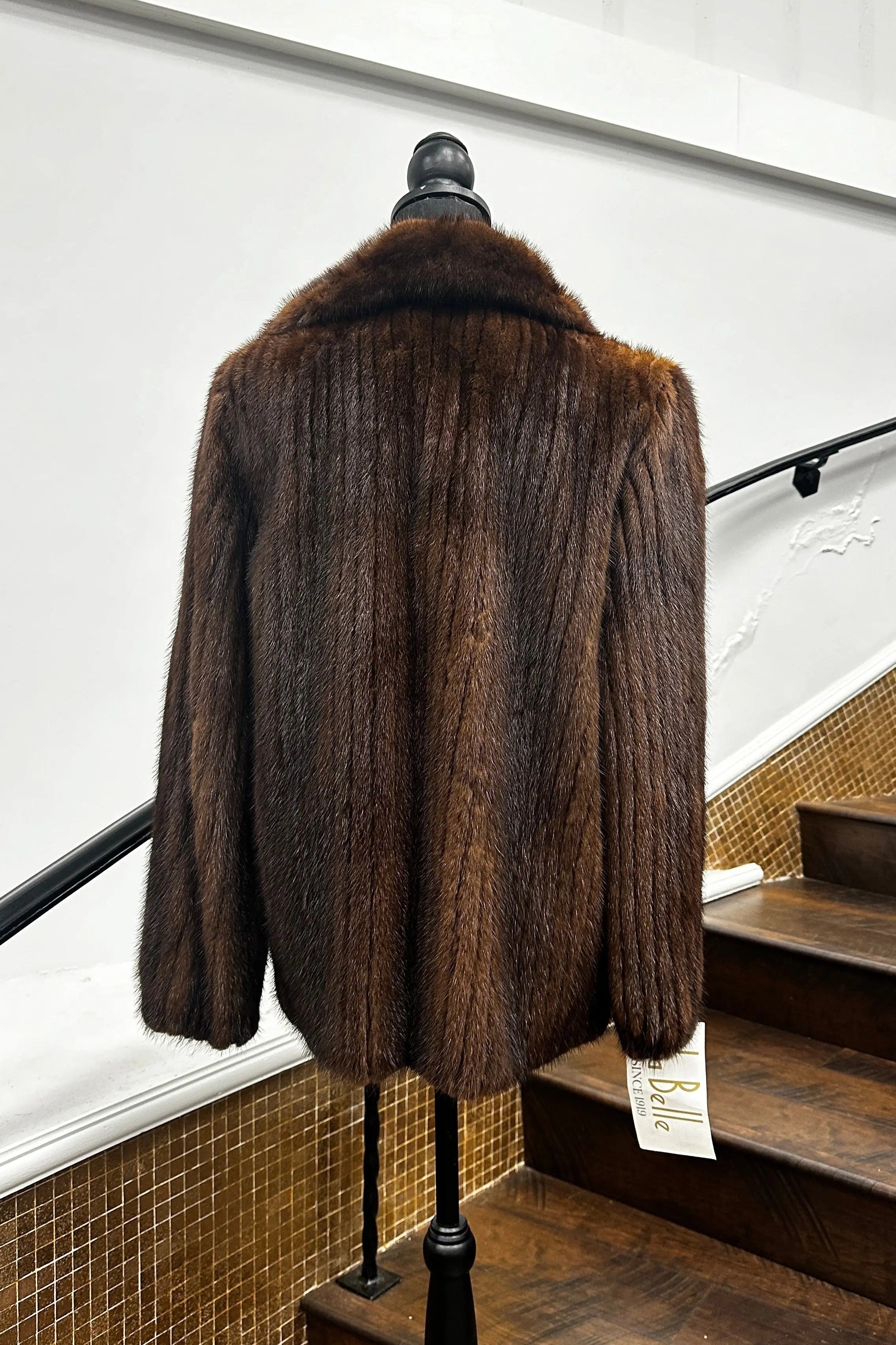 Vintage Ribbed Mahogany Mink Jacket